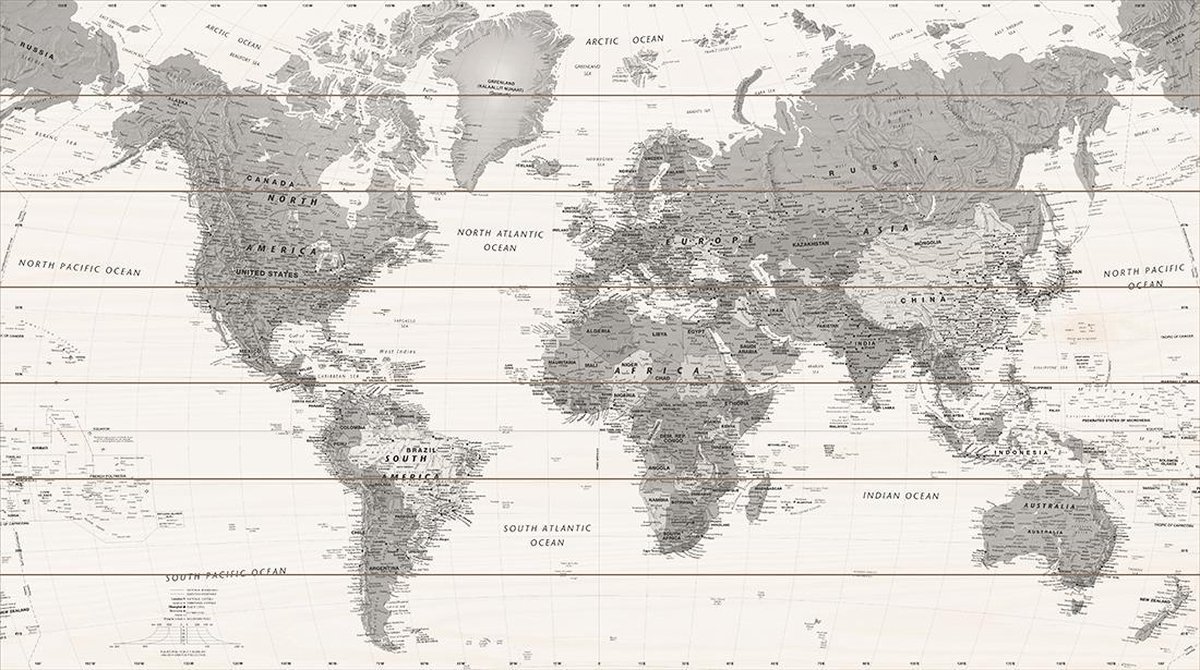 Houten   Zwart-Wit | 105cm x 60cm| Rustieke   | Met 100 gratis vlaggetjes